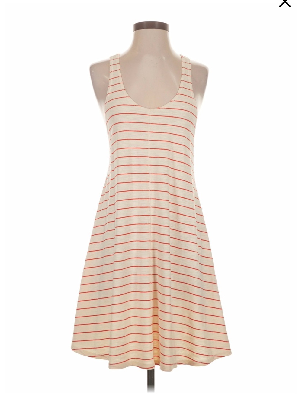 Lou & Grey Cream & Red Striped Swing Tank Dress Racerback